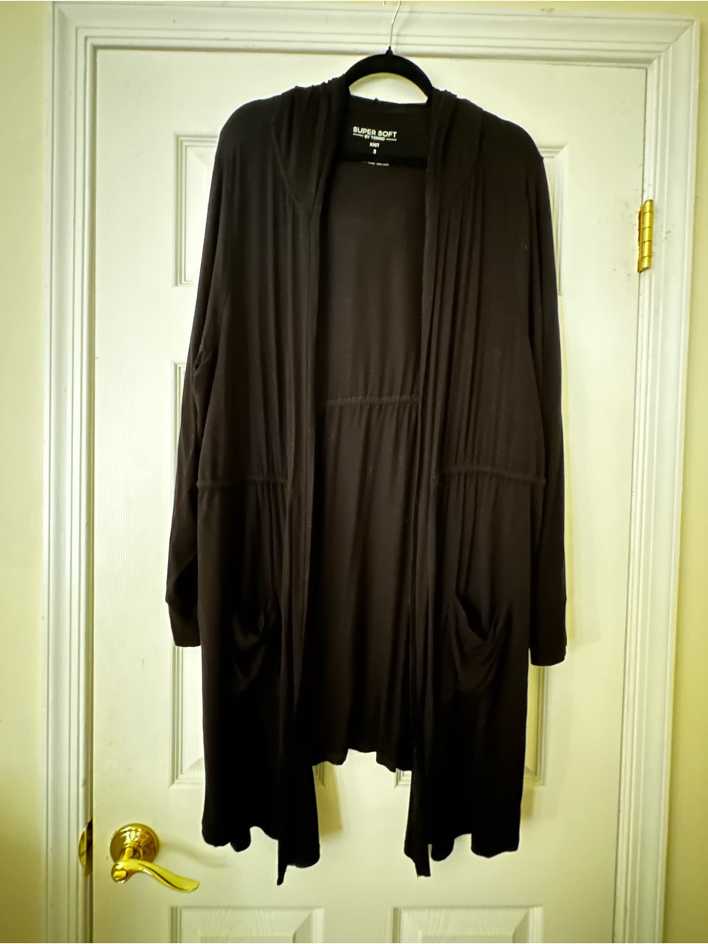 Torrid Super Soft Black Women's Open-Front Hooded Cardigan